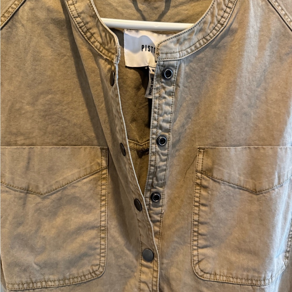 pistola Beige Short-Sleeve Utility Jumpsuit - Picture 4 of 7